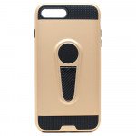 Wholesale iPhone 8 Plus / 7 Plus Metallic Plate Stand Case Work with Magnetic Mount Holder (Gold)